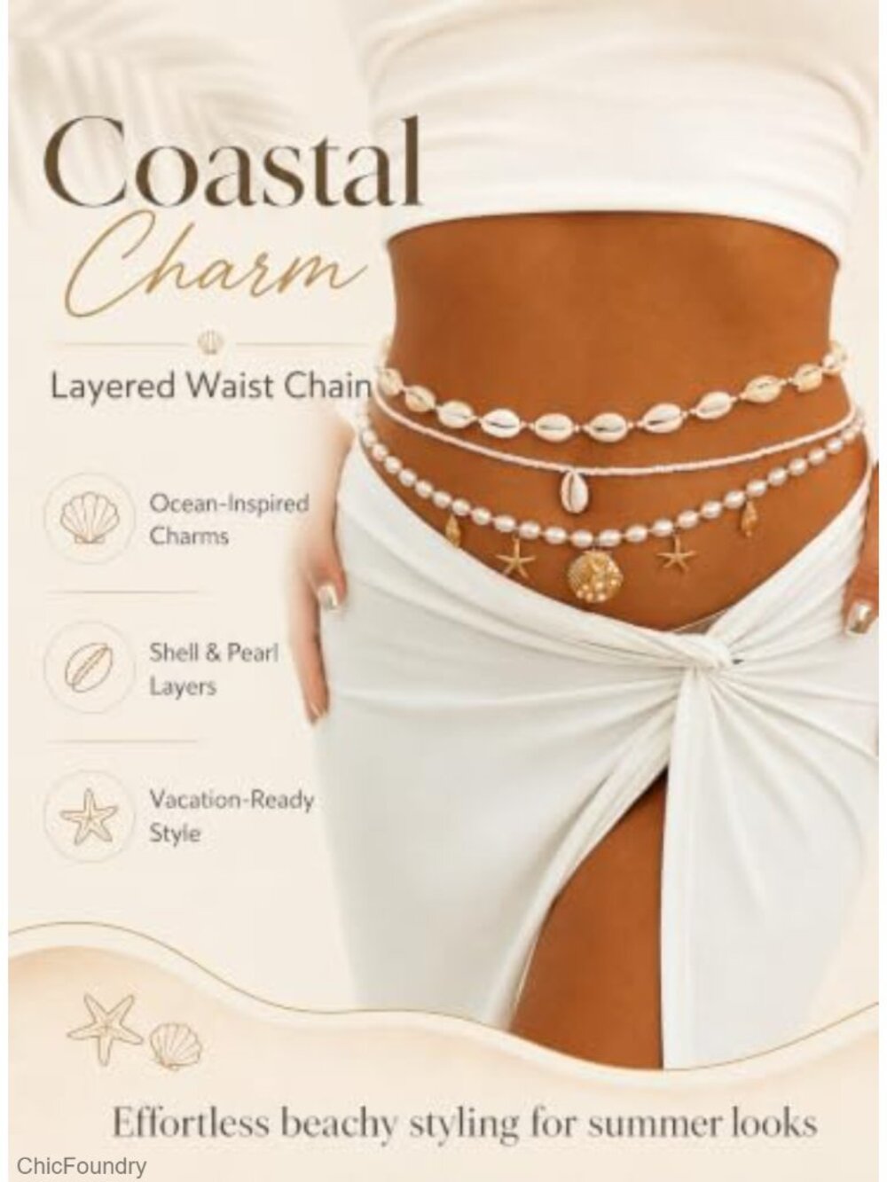 3PCS Layered Gold Plated Waist Chain Set Boho Beaded Belly Body Chains for - Picture 5 of 6